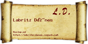 Labritz Dénes névjegykártya